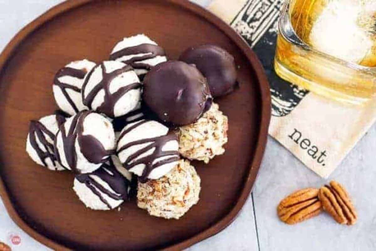 plate of bourbon balls